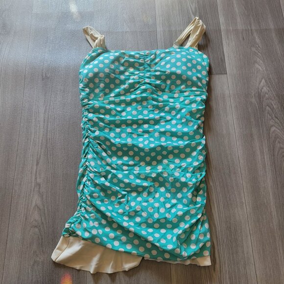 Vintage-Style Polka Dot Tankini Swimsuit Set Size L Diviine Modes - Picture 3 of 9
